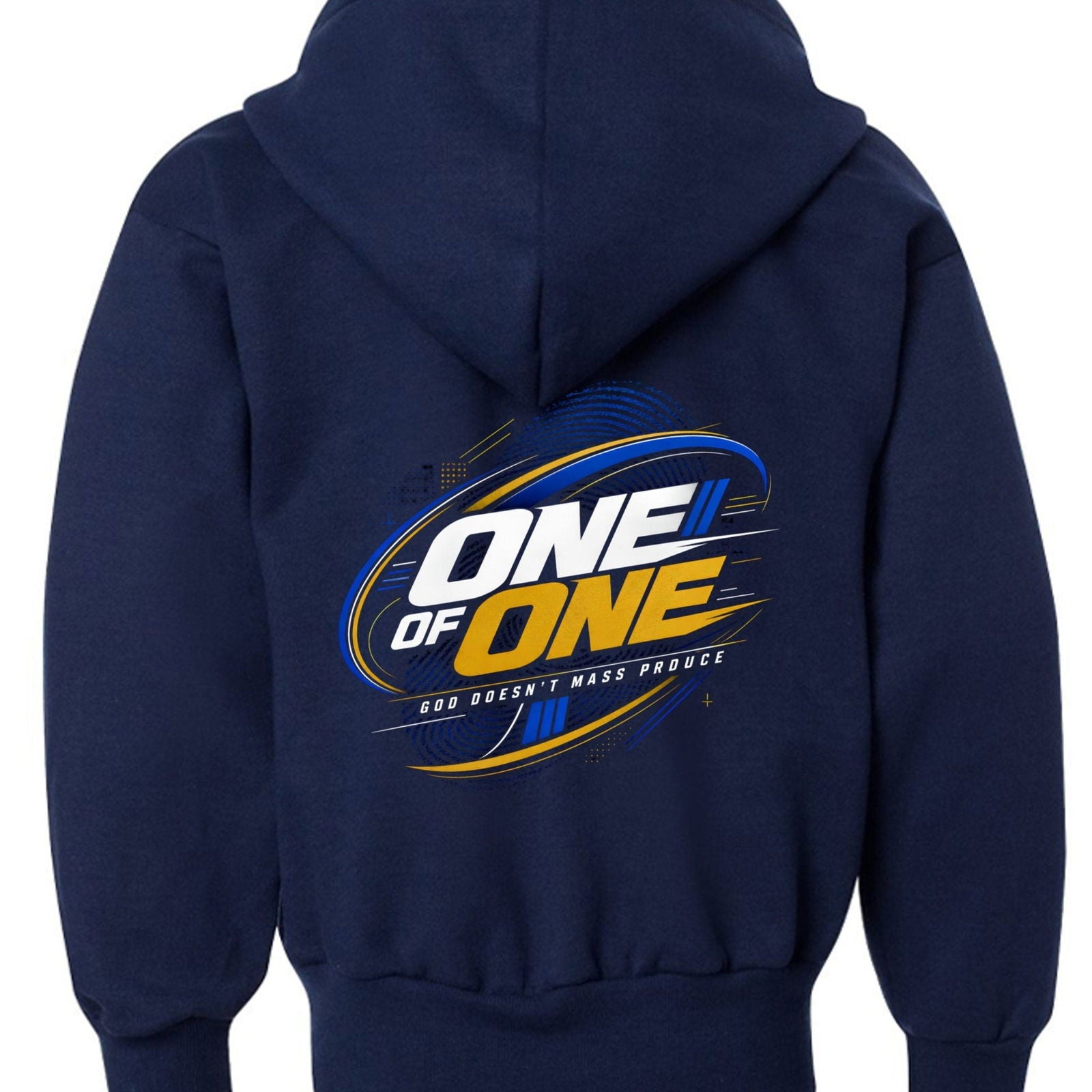 One Of One God Does Not Mass Produce Youth Christian Full-zip Hooded Sweatshirt - ClaimedbyGodDesigns