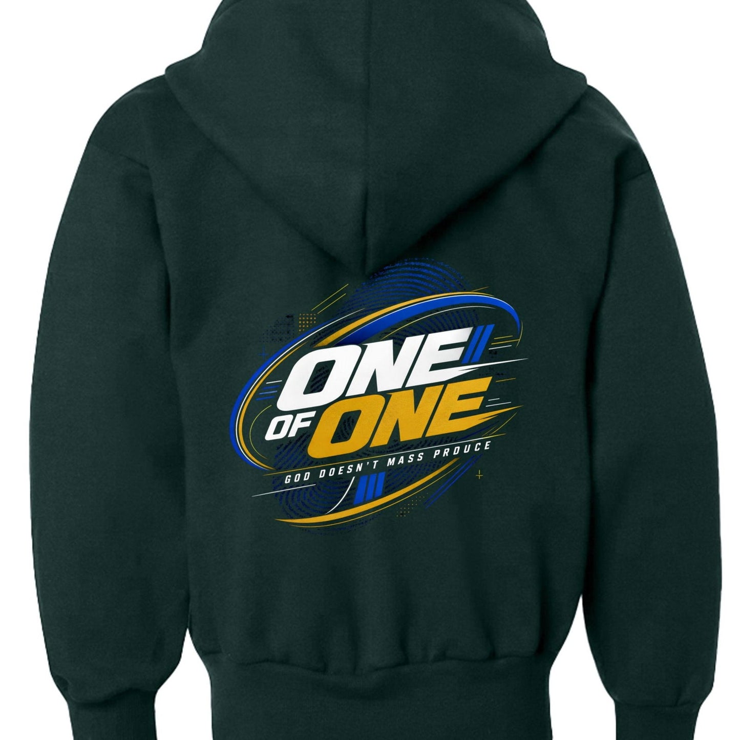 One Of One God Does Not Mass Produce Youth Christian Full-zip Hooded Sweatshirt - ClaimedbyGodDesigns