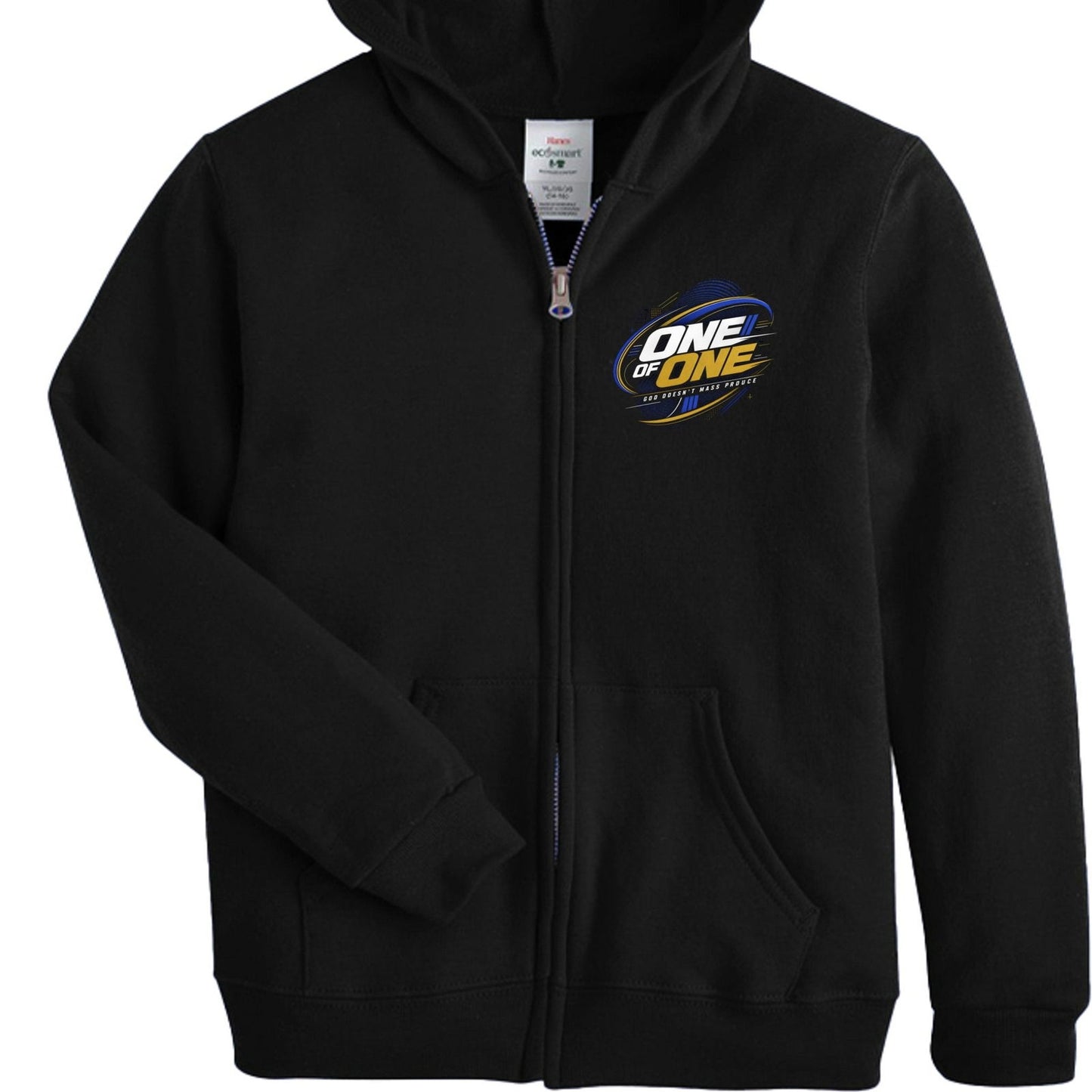 One Of One God Does Not Mass Produce Youth Christian Full-zip Hooded Sweatshirt - ClaimedbyGodDesigns