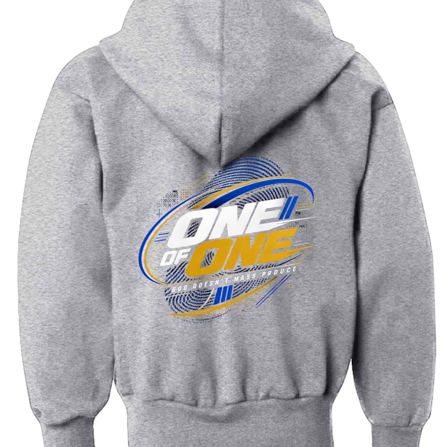 One Of One God Does Not Mass Produce Youth Christian Full-zip Hooded Sweatshirt - ClaimedbyGodDesigns