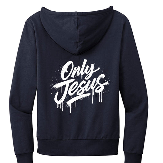 Only Him Unisex Christian Full-Zip Hooded Sweatshirt - ClaimedbyGodDesigns