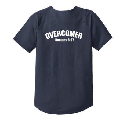 Overcomer Youth Christian Full-Button Jersey - ClaimedbyGodDesigns