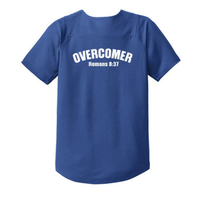Overcomer Youth Christian Full-Button Jersey - ClaimedbyGodDesigns