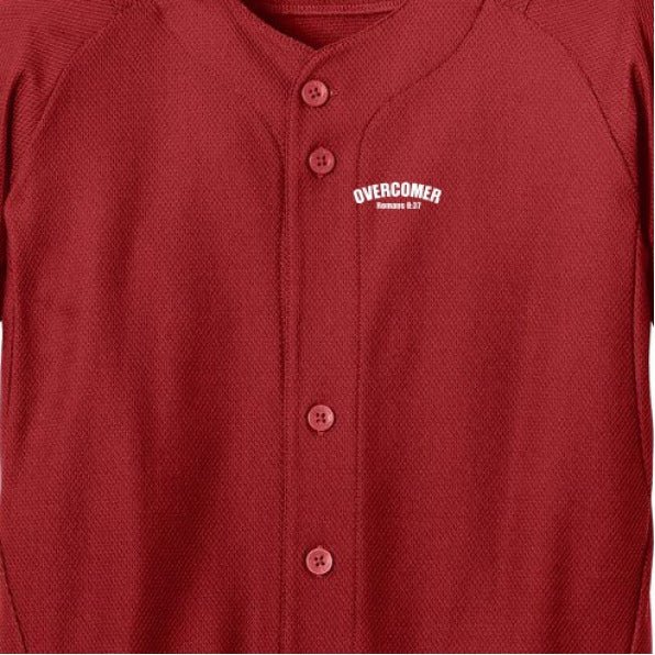 Overcomer Youth Christian Full-Button Jersey - ClaimedbyGodDesigns