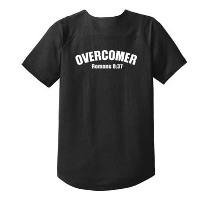 Overcomer Youth Christian Full-Button Jersey - ClaimedbyGodDesigns