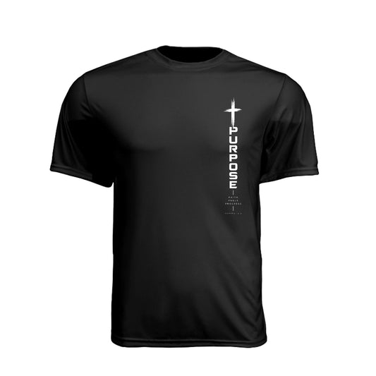PURPOSE Faith Fuels Progress Unisex Christian Gym T-Shirt | Romans 12:2 - Claimed by God Designs