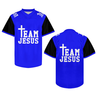 His Team Football Jersey - Unisex Christian Short Sleeve V-Neck Shirt | Faith-Inspired Sportswear
