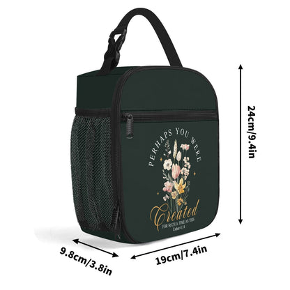 Perhaps You Were Created Insulated Christian Lunch Box for Kids - ClaimedbyGodDesigns