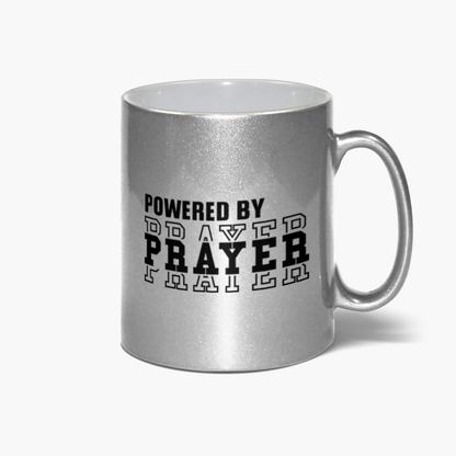 Powered By Prayer Christian Metallic Mug - ClaimedbyGodDesigns