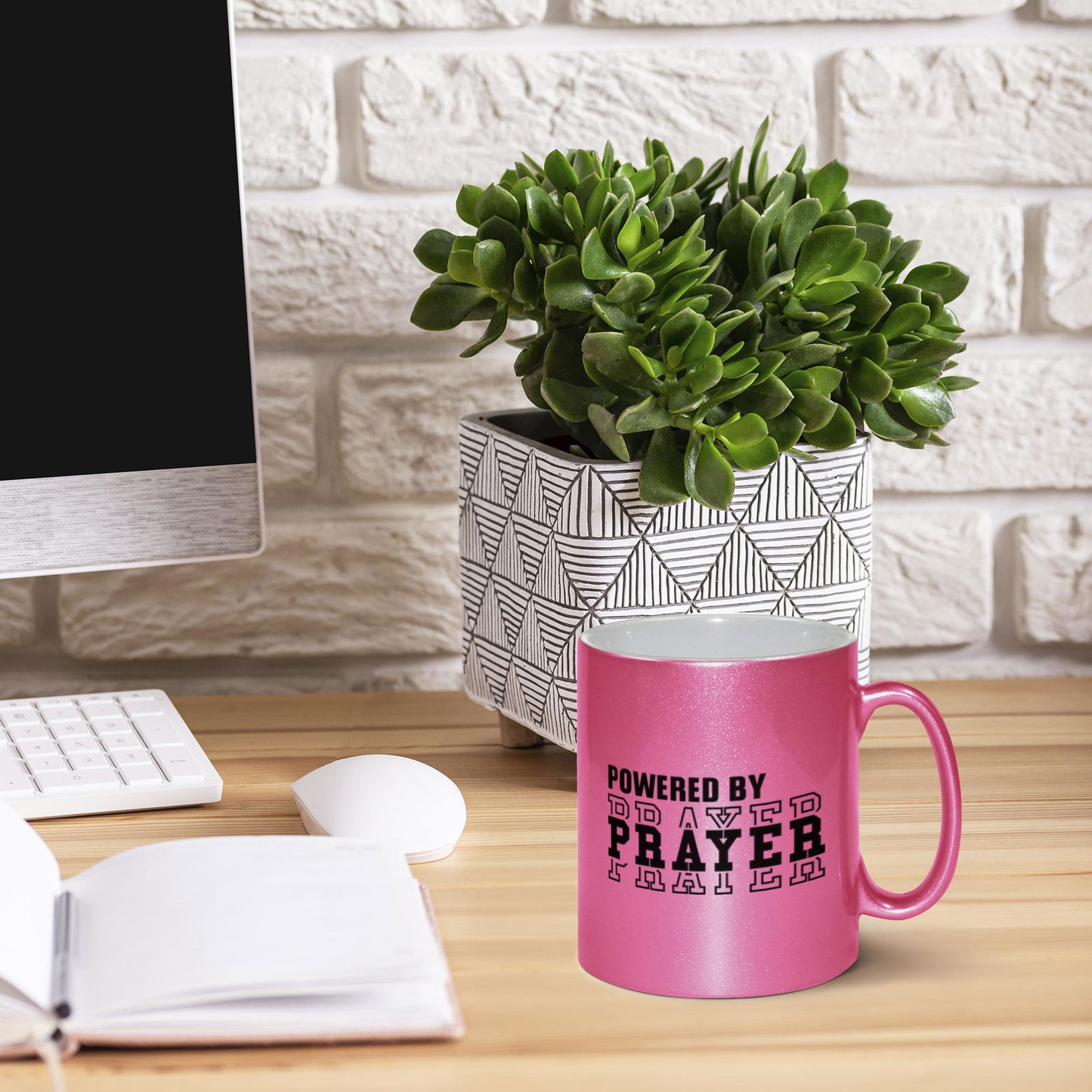 Powered By Prayer Christian Metallic Mug - ClaimedbyGodDesigns