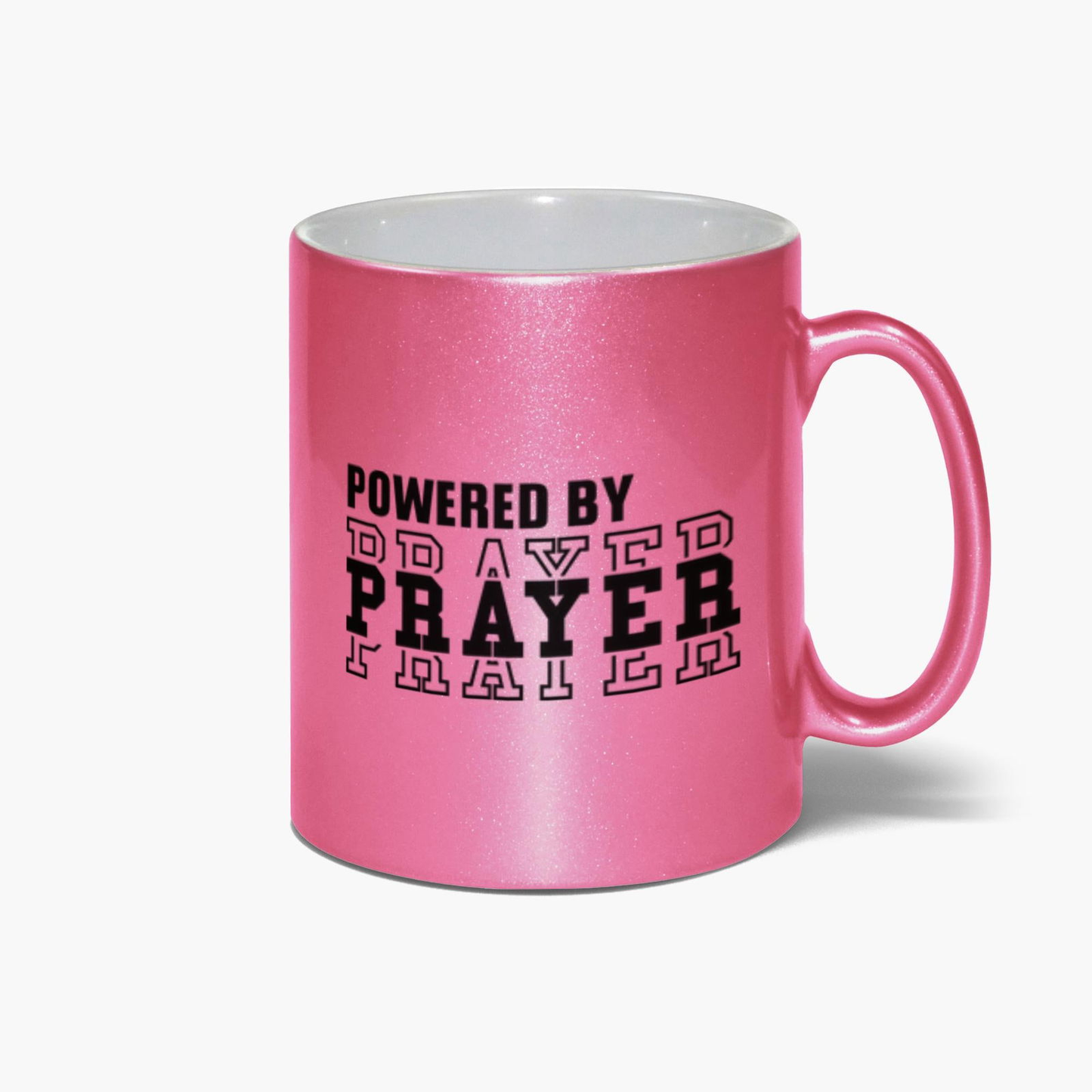 Powered By Prayer Christian Metallic Mug - ClaimedbyGodDesigns