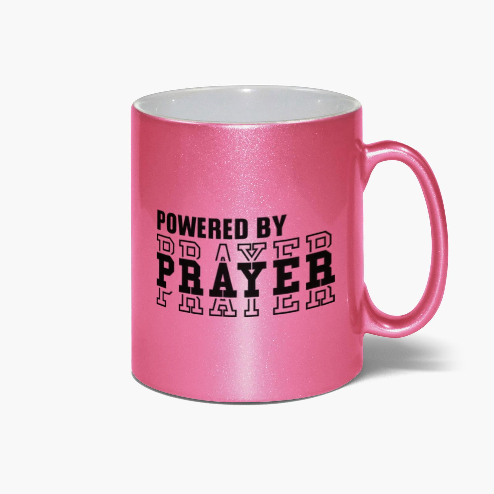 Powered By Prayer Christian Metallic Mug - ClaimedbyGodDesigns