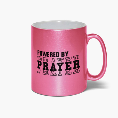 Powered By Prayer Christian Metallic Mug - ClaimedbyGodDesigns