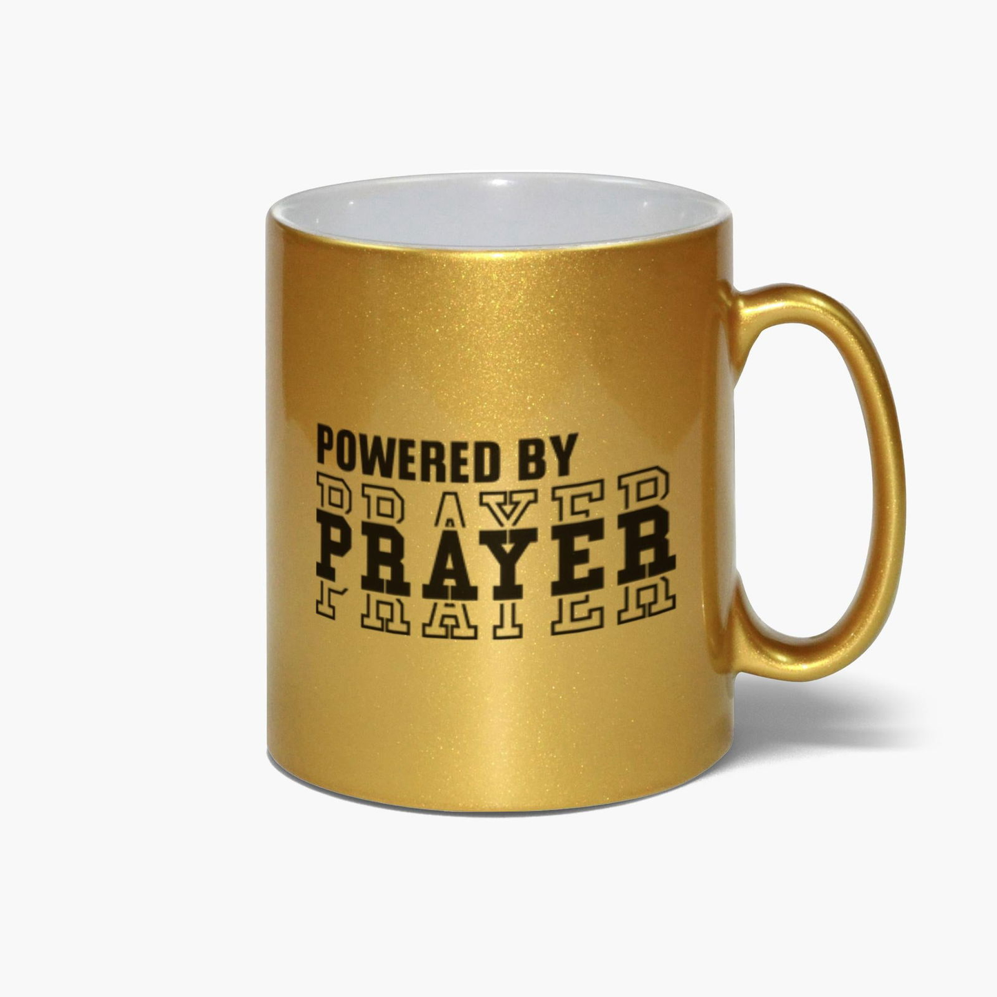 Powered By Prayer Christian Metallic Mug - ClaimedbyGodDesigns
