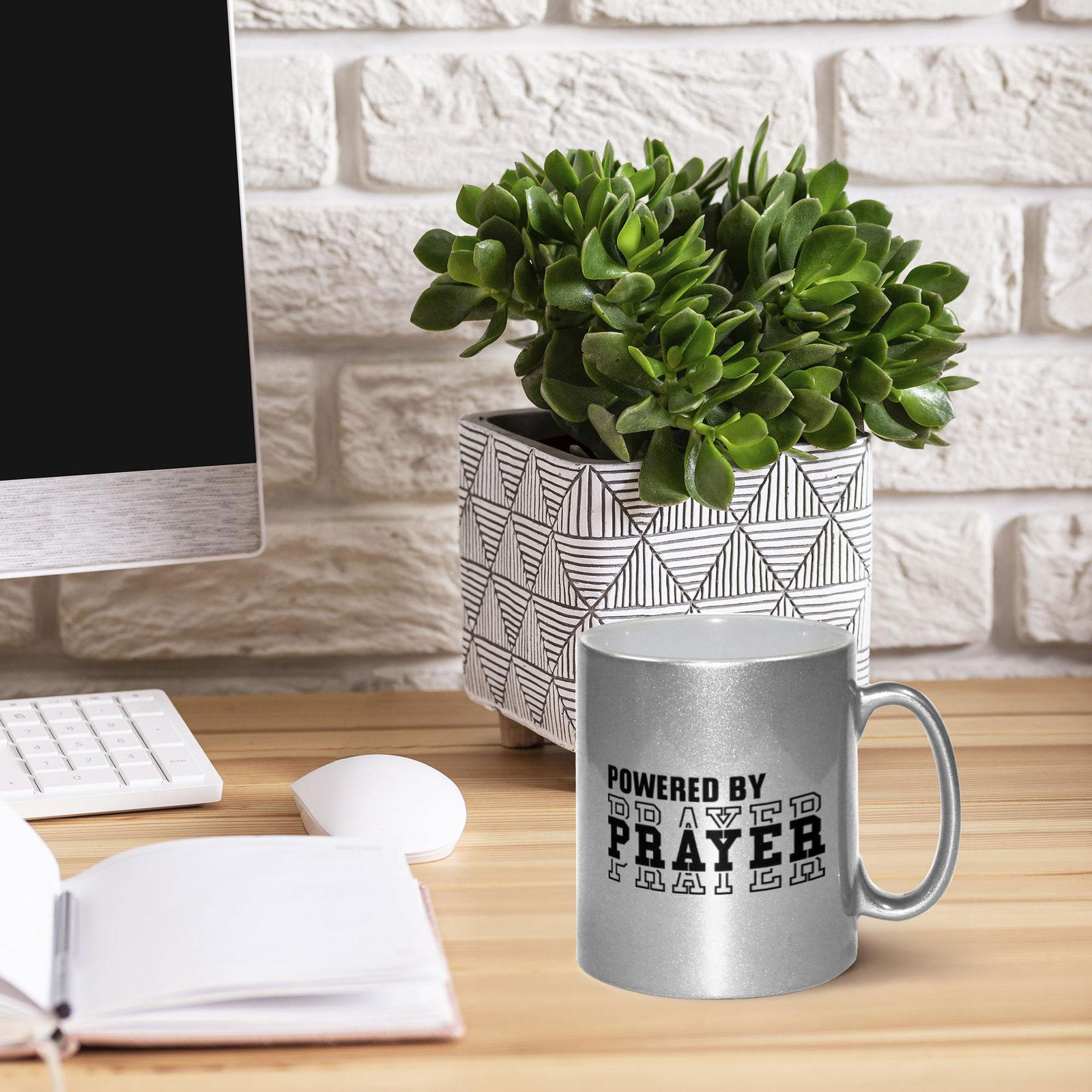Powered By Prayer Christian Metallic Mug - ClaimedbyGodDesigns