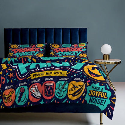 Praise Party Christian Kids 3-Piece Bedding Set-Full/Twin - ClaimedbyGodDesigns