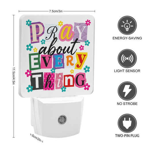 Pray About Everything Christian Night Light For Kids - ClaimedbyGodDesigns
