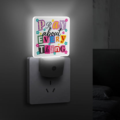 Pray About Everything Christian Night Light For Kids - ClaimedbyGodDesigns