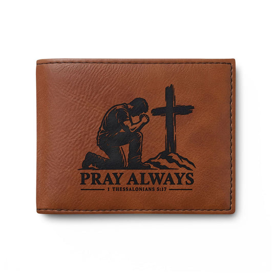 Pray Always Christian Wallet | 1 Thessalonians 5:17 - Claimed by God Designs