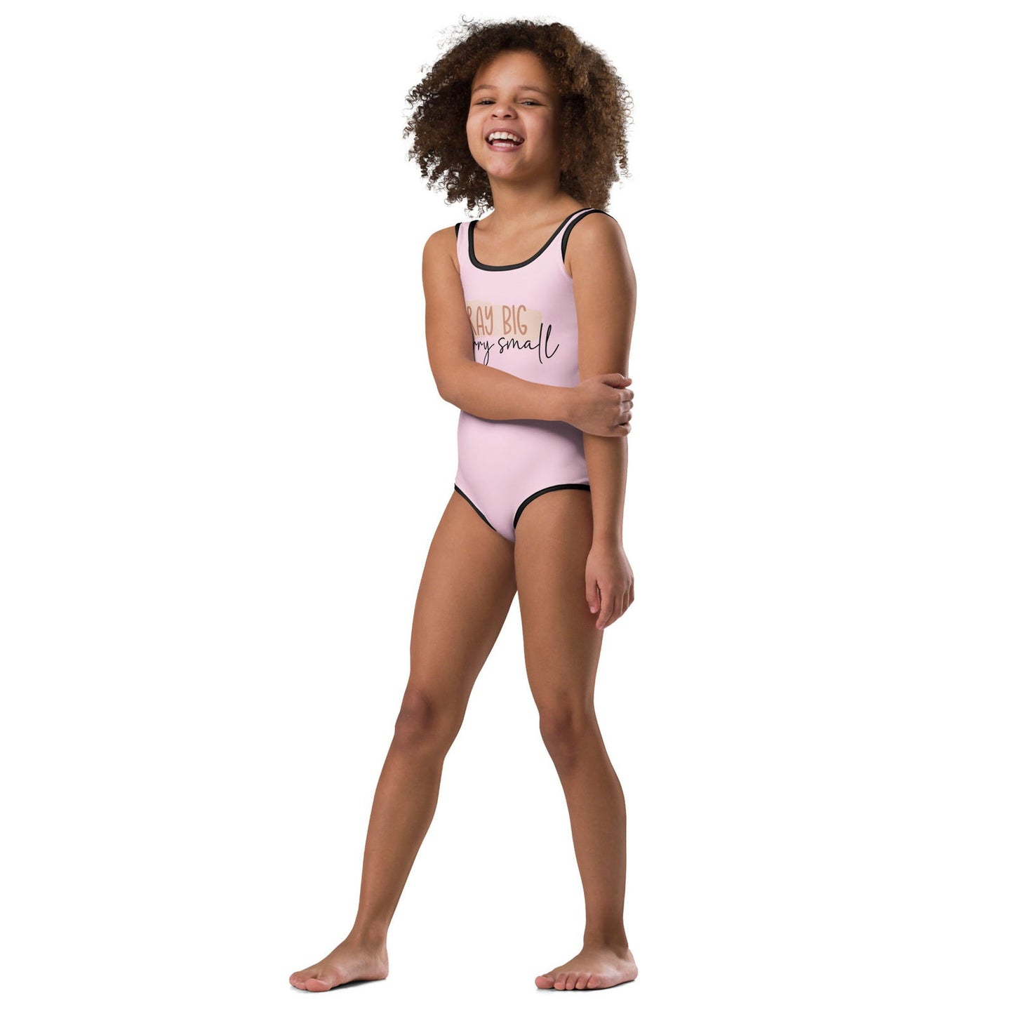 Pray Big Worry Small Christian Kids Swimsuit - ClaimedbyGodDesigns