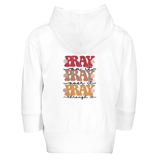 Pray Christian Toddler Zip Fleece Hooded Sweatshirt - ClaimedbyGodDesigns