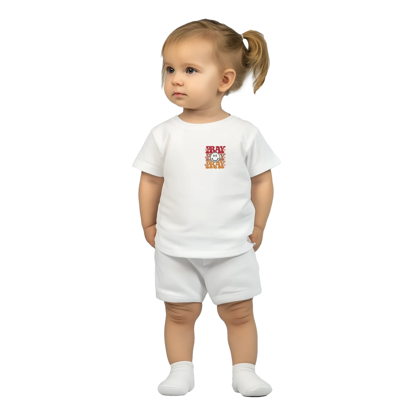 Pray Christian  Baby Crewneck T-shirt - ClaimedbyGodDesigns