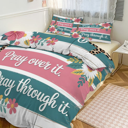Pray On It Christian 3-Piece Bedding Set - ClaimedbyGodDesigns