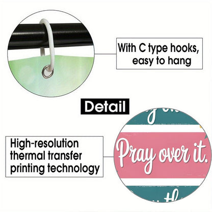 Pray On It, Over It, Through It Christian Waterproof Shower Curtain - ClaimedbyGodDesigns