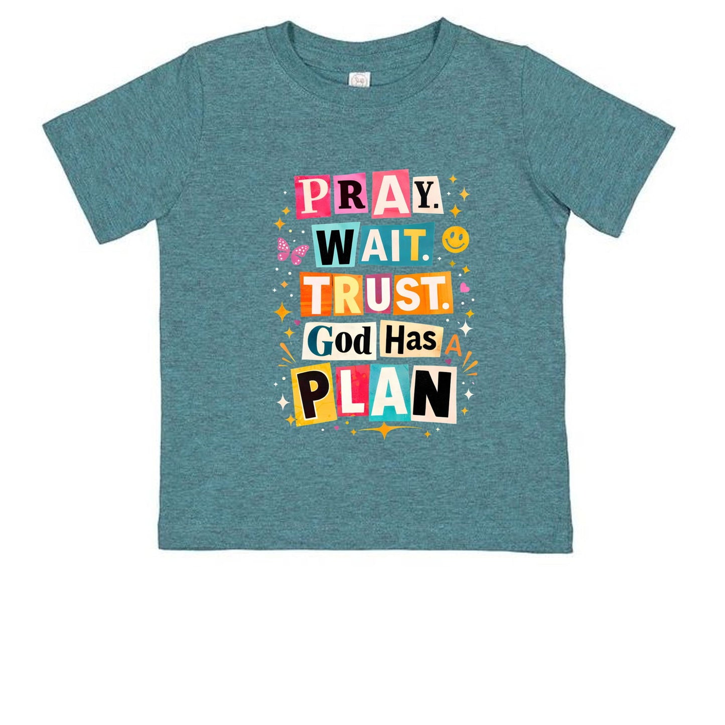 Pray Wait Trust God Has A Plan Toddler Christian T-shirt - ClaimedbyGodDesigns