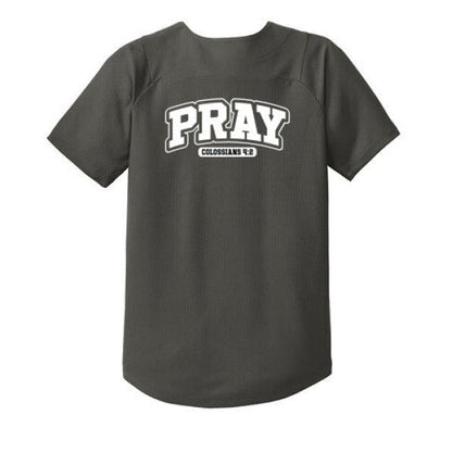 Pray Youth Christian Full-button Jersey - ClaimedbyGodDesigns