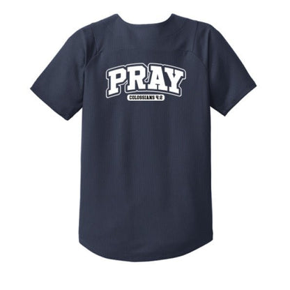 Pray Youth Christian Full-button Jersey - ClaimedbyGodDesigns