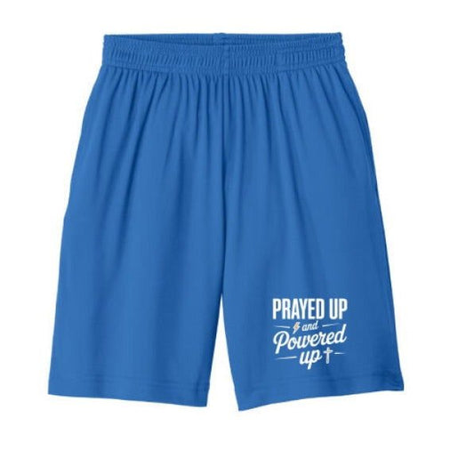 Prayed Up And Powered Up Youth Christian Basketball Shorts - ClaimedbyGodDesigns