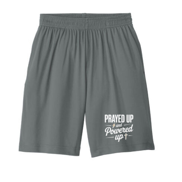 Prayed Up And Powered Up Youth Christian Basketball Shorts - ClaimedbyGodDesigns