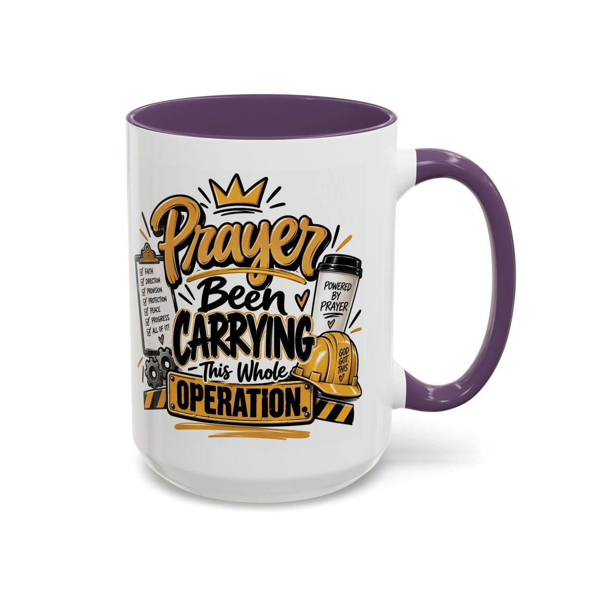 Prayer Been Carrying This Whole Operation Funny Christian Coffee Mug - Claimed by God Designs