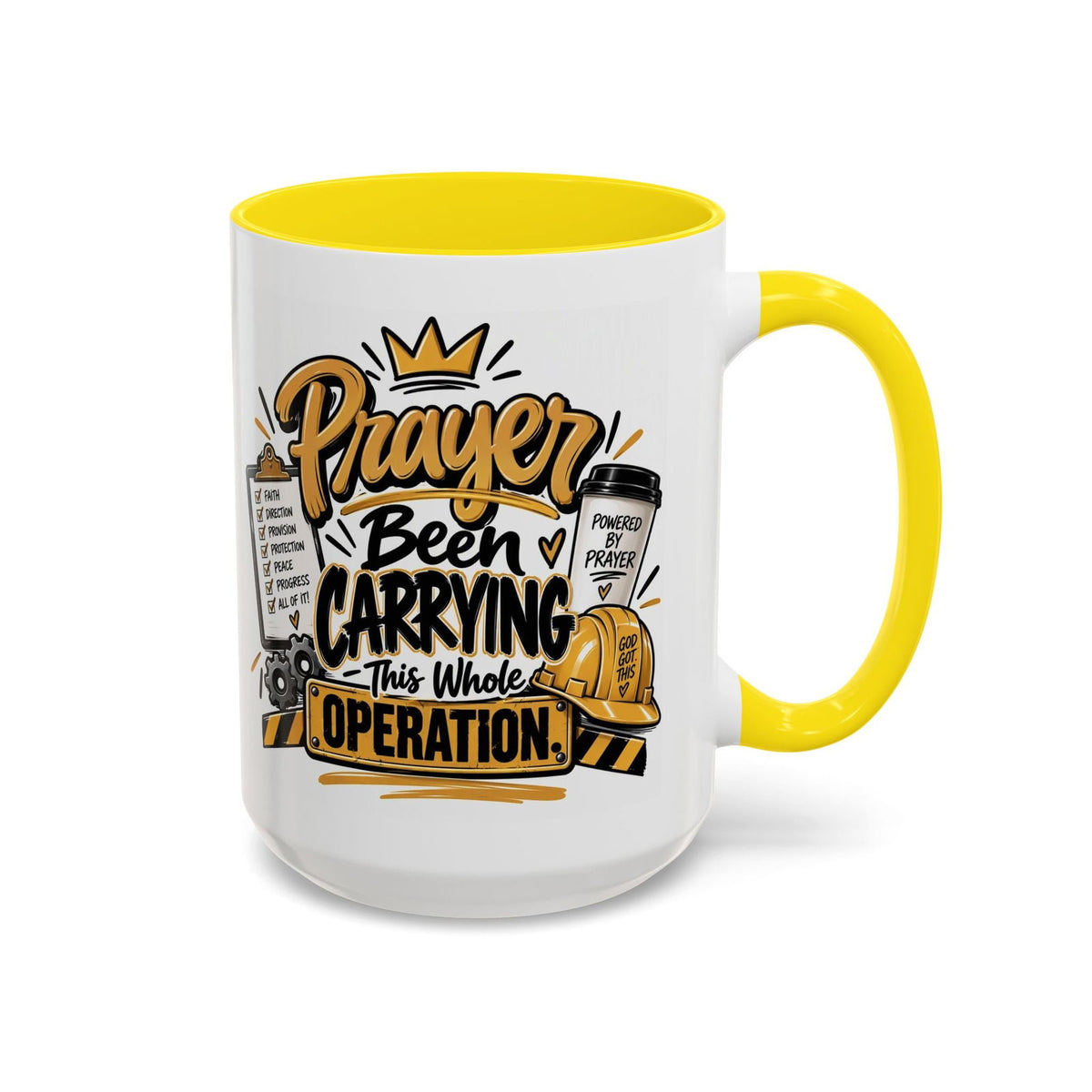 Prayer Been Carrying This Whole Operation Funny Christian Coffee Mug - Claimed by God Designs