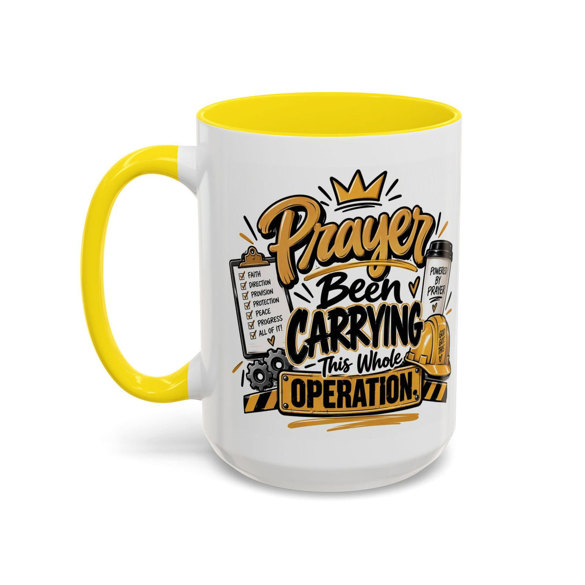 Prayer Been Carrying This Whole Operation Funny Christian Coffee Mug - Claimed by God Designs