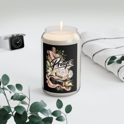 Prayer Brings Peace Floral Soy Candle - Claimed by God Designs