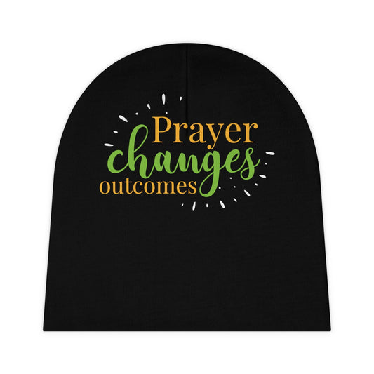 Prayer Changes Outcomes Christian Baby Beanie (AOP) - ClaimedbyGodDesigns