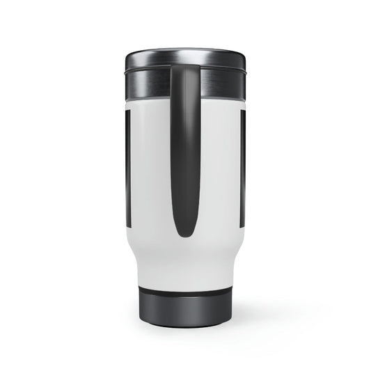 Prayer Changes Outcomes Stainless Steel Travel Mug with Handle, 14oz - ClaimedbyGodDesigns
