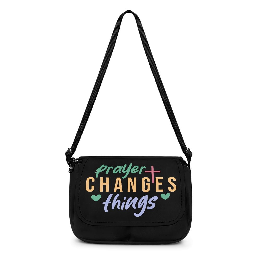Prayer Changes Things Christian Kids Flap Crossbody Bag - ClaimedbyGodDesigns