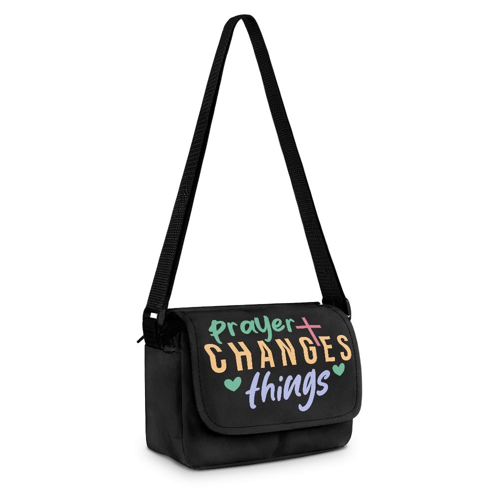 Prayer Changes Things Christian Kids Flap Crossbody Bag - ClaimedbyGodDesigns