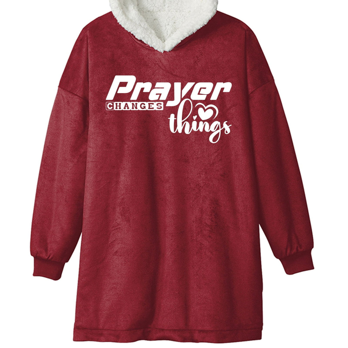 Prayer Changes Things Christian Unisex Premium Wearable Blanket - ClaimedbyGodDesigns