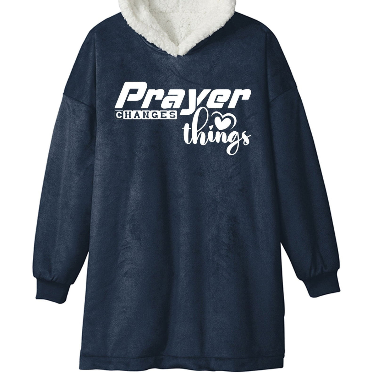 Prayer Changes Things Christian Unisex Premium Wearable Blanket - ClaimedbyGodDesigns