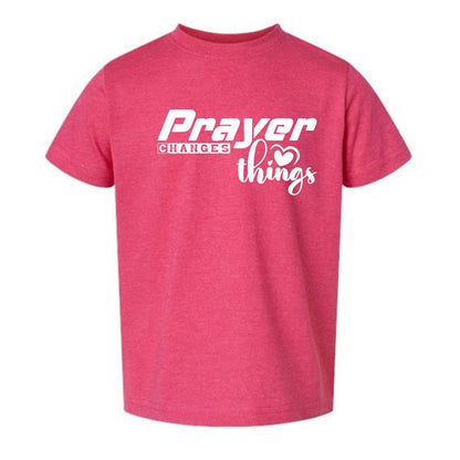 Prayer Changes Things Toddler Christian T-shirt - ClaimedbyGodDesigns