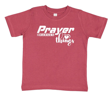 Prayer Changes Things Toddler Christian T-shirt - ClaimedbyGodDesigns