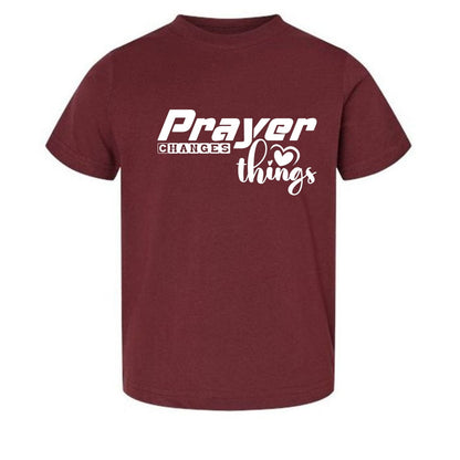 Prayer Changes Things Toddler Christian T-shirt - ClaimedbyGodDesigns