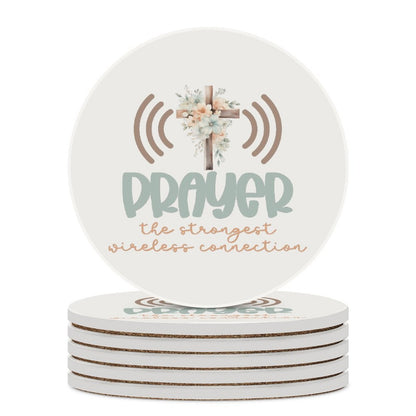 Prayer Christian Round Ceramic Coaster - ClaimedbyGodDesigns