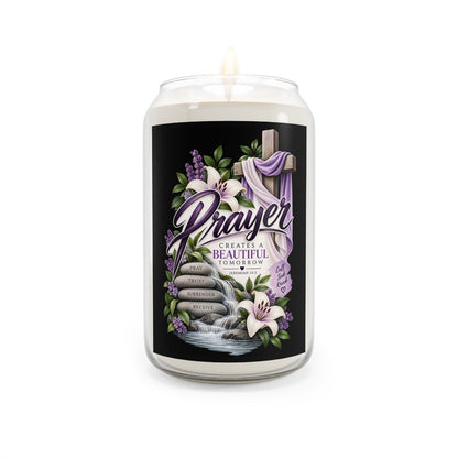 Prayer Creates a Beautiful Tomorrow Scented Soy Candle - Claimed by God Designs