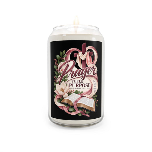 Prayer Fuels Purpose Scented Soy Candle - Claimed by God Designs