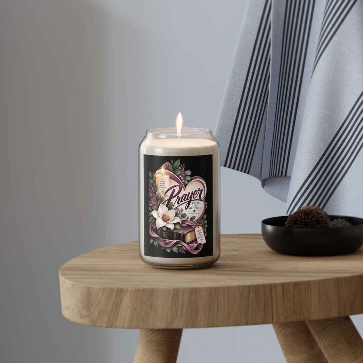 Prayer Keeps Me Grounded Scented Soy Candle - Claimed by God Designs